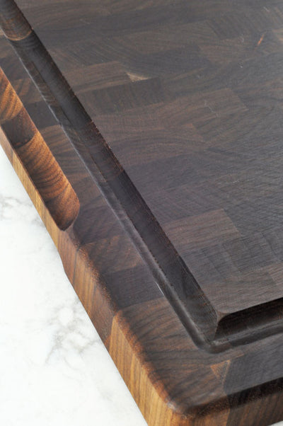 Mastro Kitchen Walnut End Grain Prep Cutting Board: Size 12 x 18 Inches