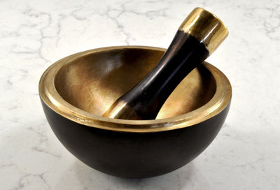 Black Space Bronze Mortar and Pestle