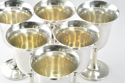 Set of Six Vintage Sterling Silver Goblets by Wallace