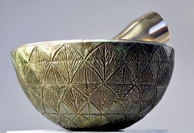 Greek Artichoke Bronze Mortar and Pestle