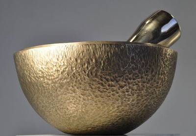 Hammer Work Bronze Mortar and Pestle