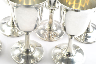 Set of Six Vintage Sterling Silver Goblets by Wallace