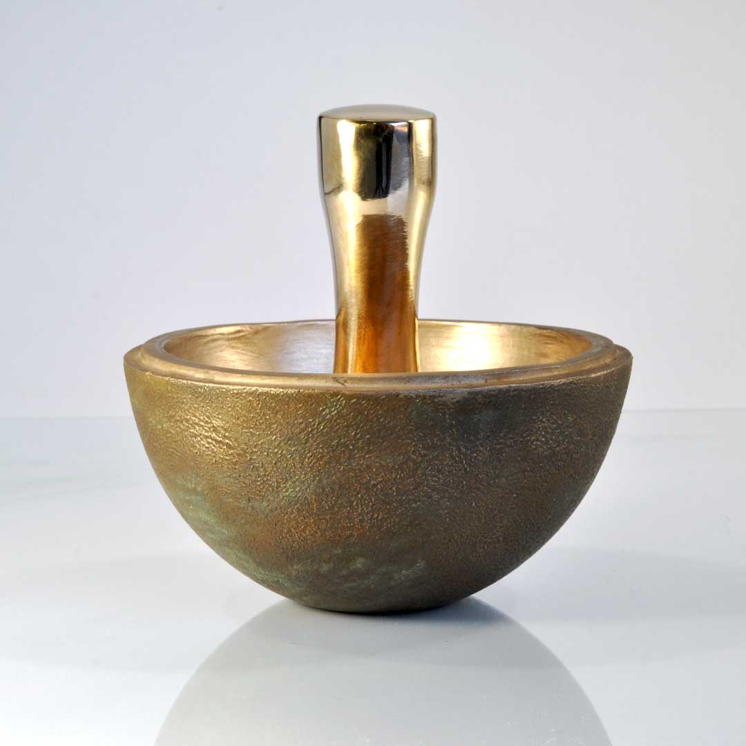 Planetary Surface Bronze Mortar and Pestle