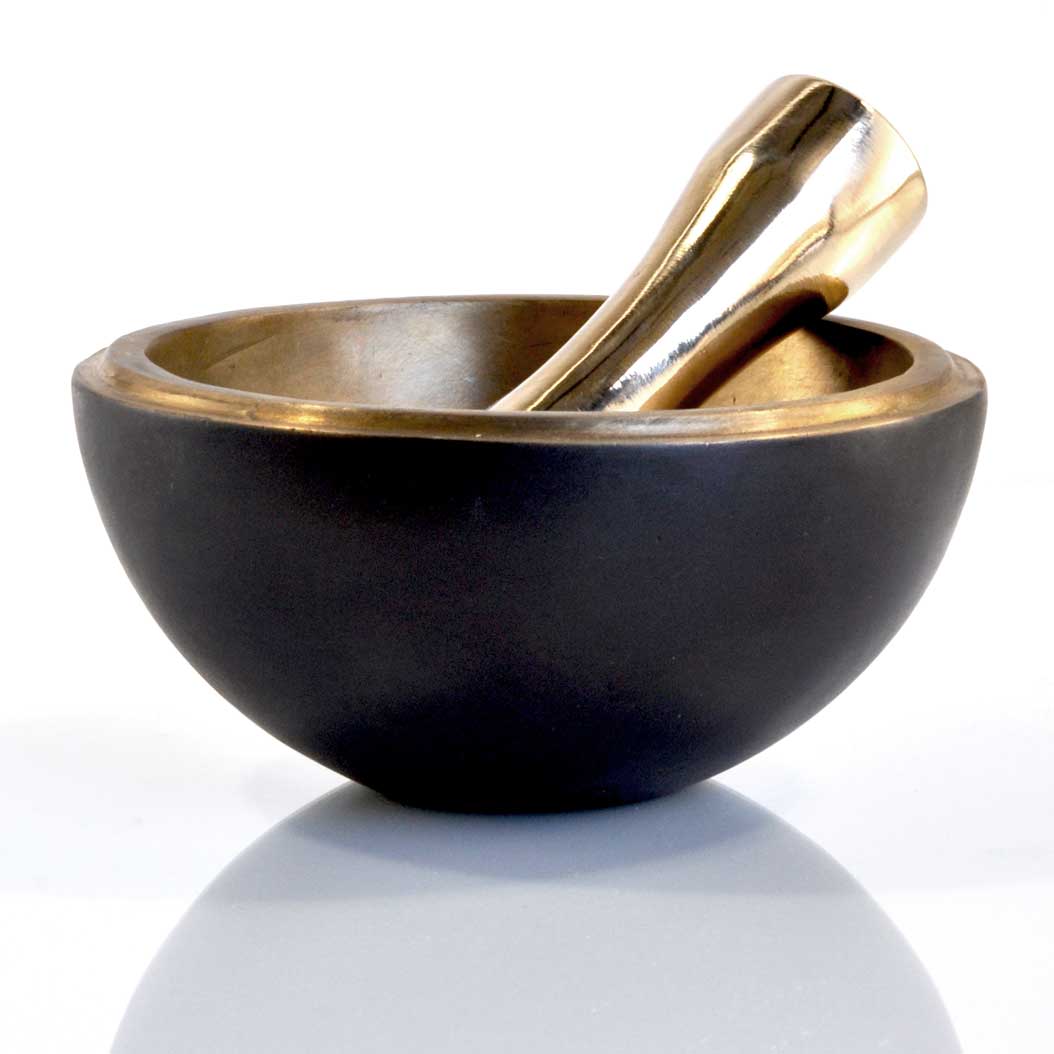 Black Space Bronze Mortar and Pestle